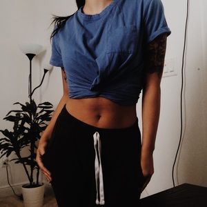 blue crop top